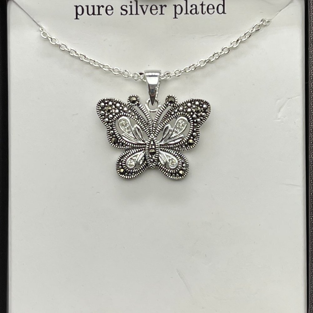 NEW Sparkle Allure Butterfly Necklace 18”